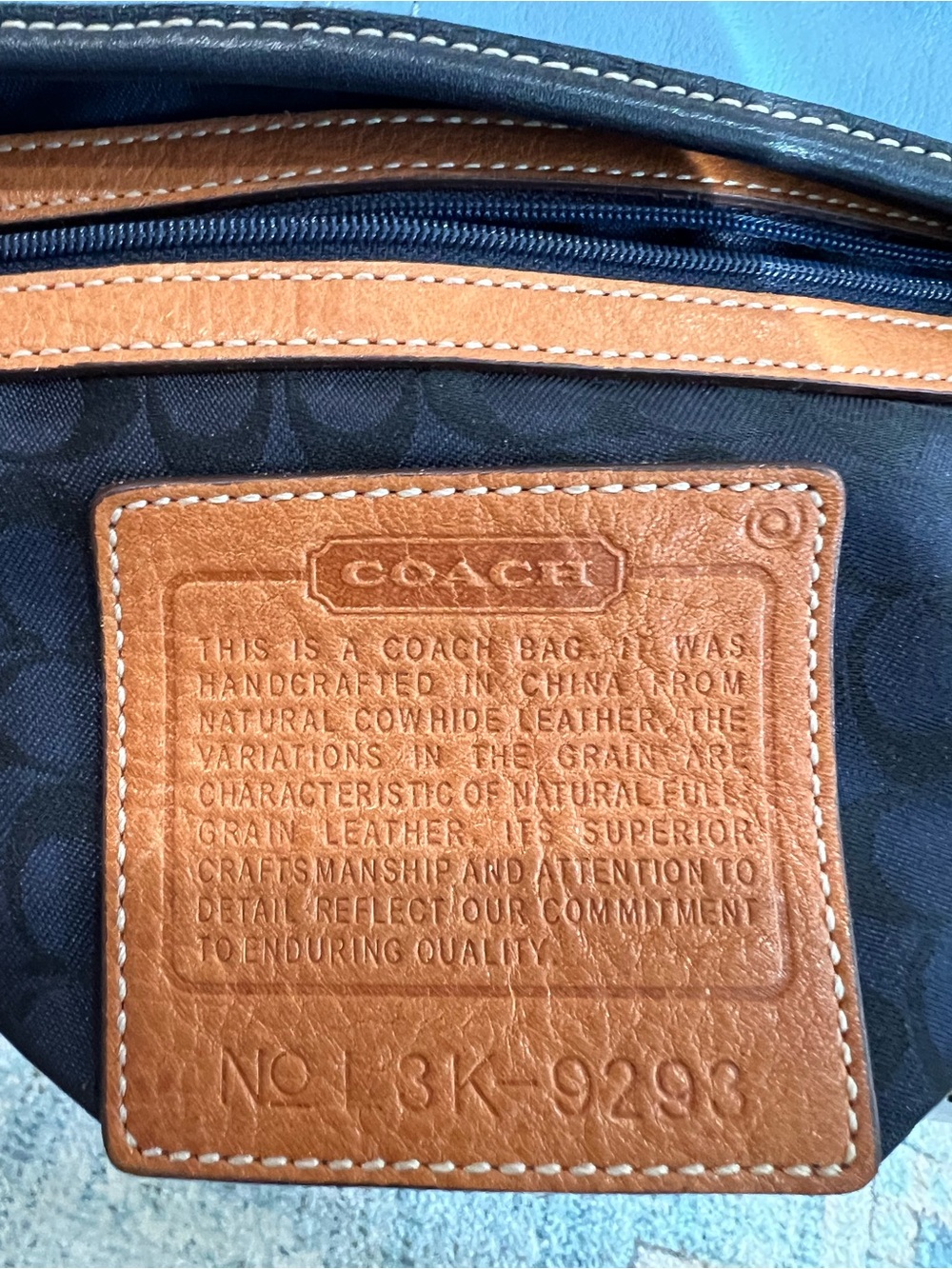 Coach Light Blue Leather Hobo Shoulder Bag with Black Trim - Picture 5 of 6